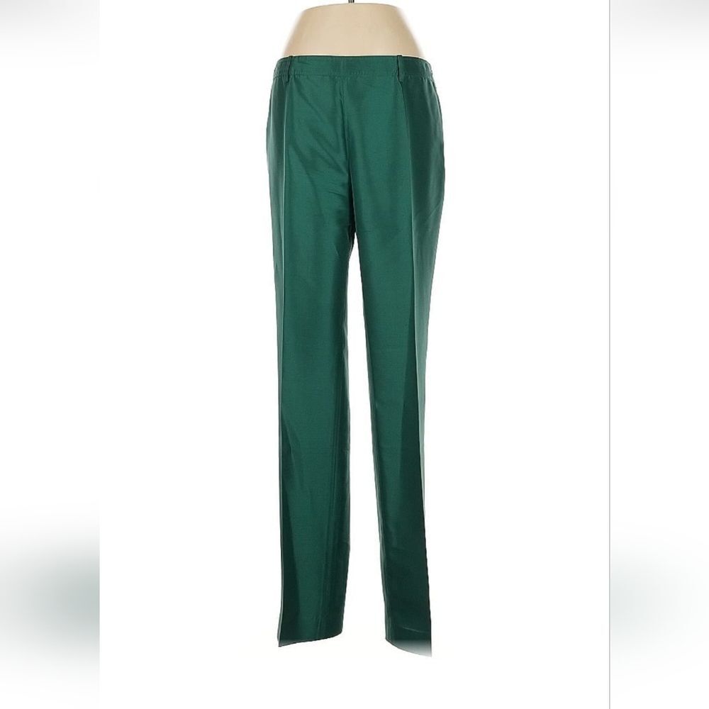 Brioni green silk wide leg pants 48 - Picture 3 of 10